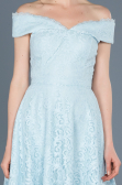 Front Short Back Long Blue Laced Prom Gown ABO018