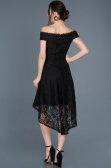 Front Short Back Long Black Laced Prom Gown ABO018