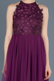 Short Purple Prom Gown ABK416