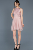 Short Powder Color Prom Gown ABK416