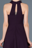 Short Dark Purple Invitation Dress ABK392