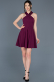 Short Plum Invitation Dress ABK392