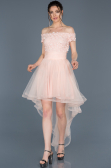 Front Short Back Long Powder Color Prom Gown ABO022