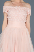 Front Short Back Long Powder Color Prom Gown ABO022