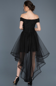 Front Short Back Long Black Prom Gown ABO022