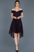 Front Short Back Long Purple Laced Prom Gown ABO018