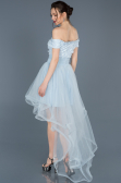 Front Short Back Long Light Blue Prom Gown ABO022