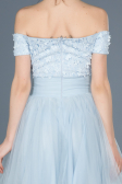Front Short Back Long Light Blue Prom Gown ABO022