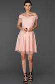 Short Powder Color Invitation Dress ABK015