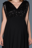 Long Black Pregnancy Evening Dress ABU746