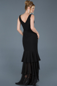 Front Short Back Long Black Mermaid Prom Dress ABO036