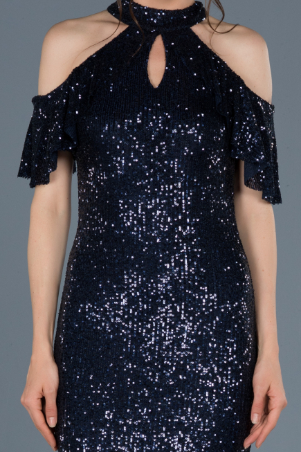 Navy Blue Short Invitation Dress ABK323
