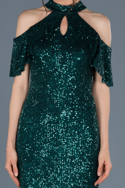Emerald Green Short Invitation Dress ABK323