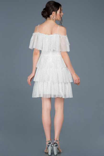 White Short Prom Gown ABK413