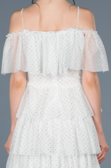 White Short Prom Gown ABK413