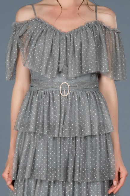 Grey Short Prom Gown ABK413