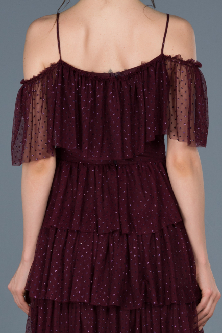 Plum Short Prom Gown ABK413