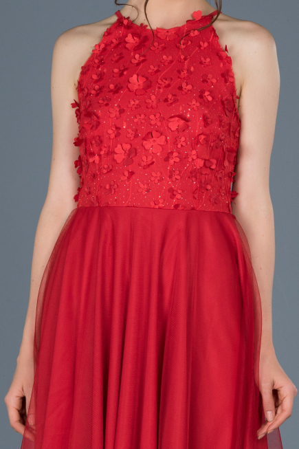 Short Red Prom Gown ABK416