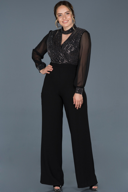 Black Oversized Evening Dress ABT031