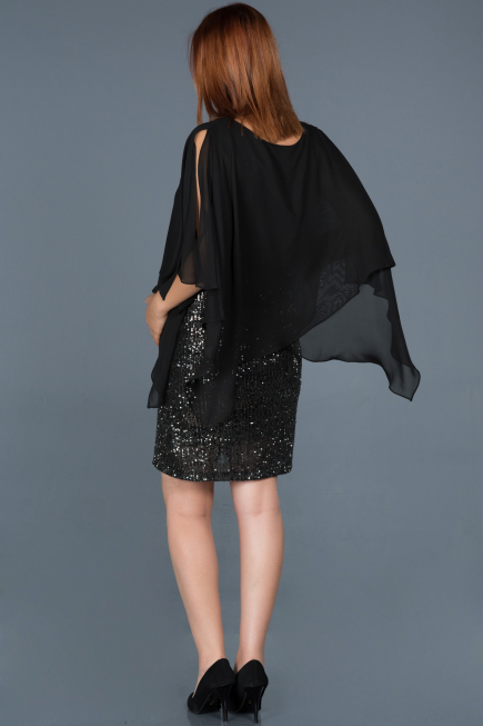 Short Anthracite Pregnancy Evening Dress ABK506