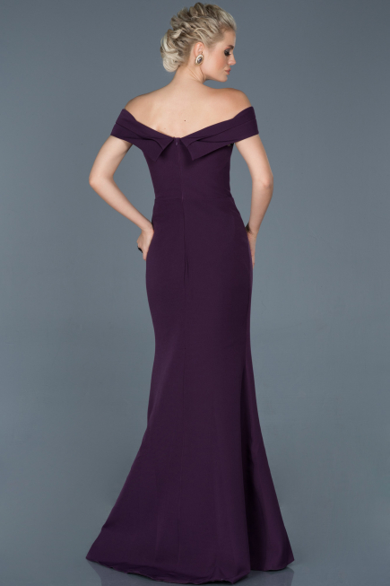 Long Dark Purple Evening Dress ABU870