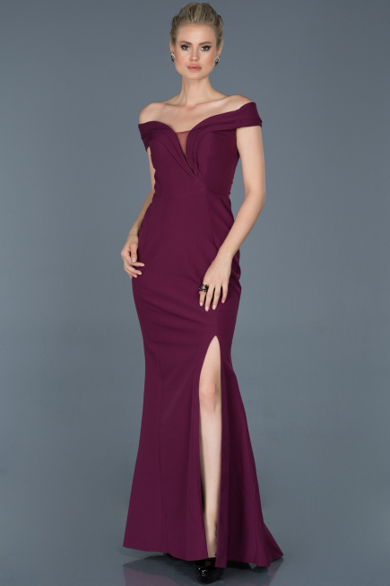 Long Plum Evening Dress ABU870