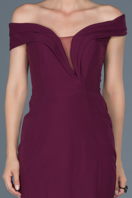 Long Plum Evening Dress ABU870