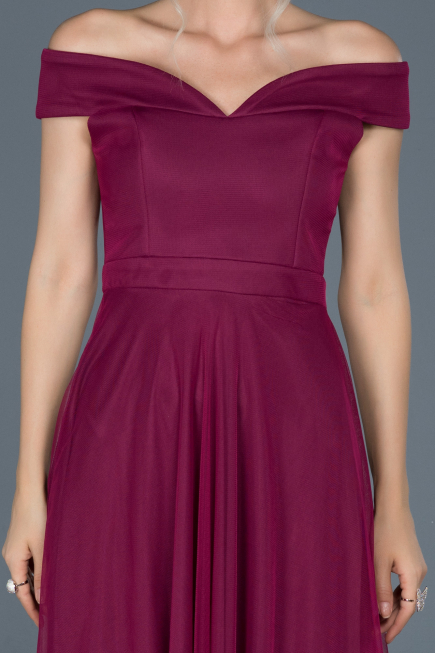 Short Plum Invitation Dress ABK015