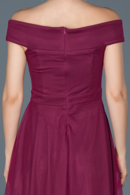 Short Plum Invitation Dress ABK015