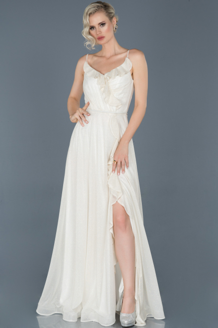Long White Engagement Dress ABU888