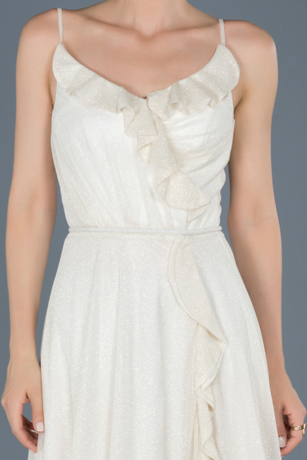 Long White Engagement Dress ABU888