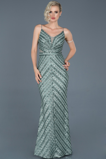 Long Turquoise Mermaid Evening Dress ABU892