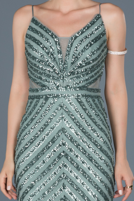 Long Turquoise Mermaid Evening Dress ABU892