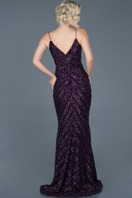 Long Purple Mermaid Evening Dress ABU892