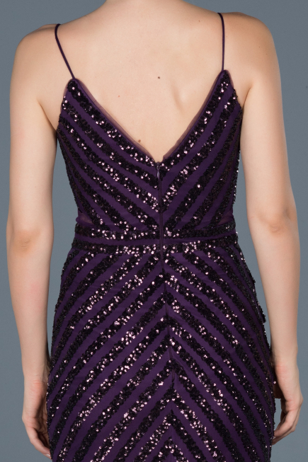 Long Purple Mermaid Evening Dress ABU892