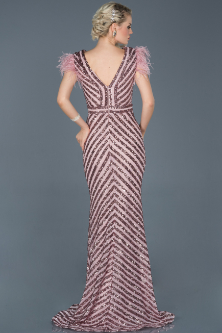 Powder Color Long Evening Dress ABU881