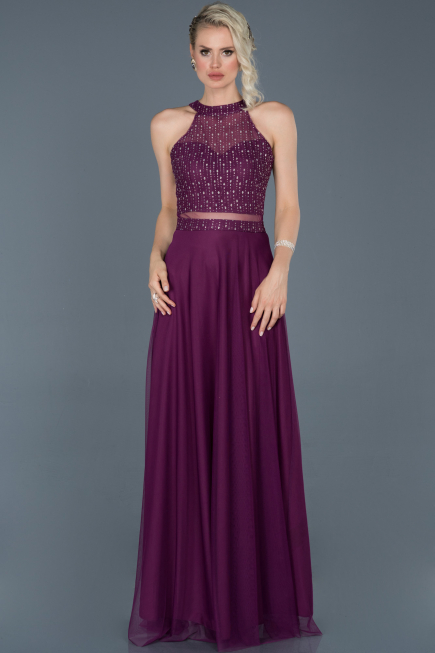 Plum Long Engagement Dress ABU766