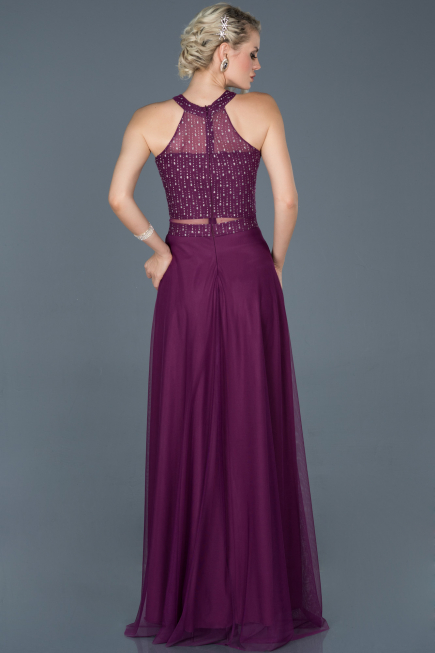 Plum Long Engagement Dress ABU766