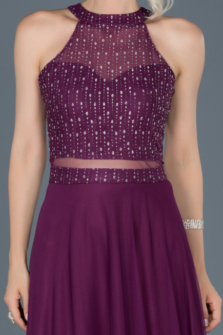Plum Long Engagement Dress ABU766