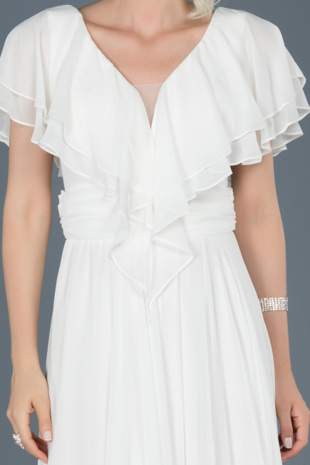 White Long Engagement Dress ABU032