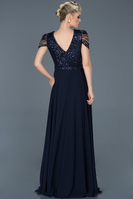 Long Navy Blue Invitation Dress ABU932