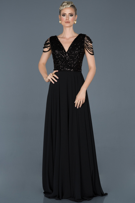 Long Black Invitation Dress ABU932