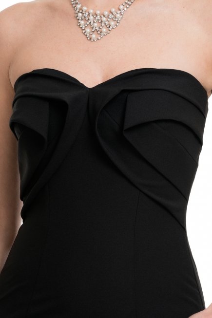 Uzun Siyah Abiye Elbise C7032