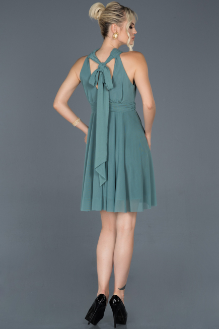 Turquoise Short Evening Dress ABK224