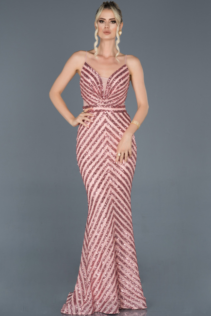 Powder Color Long Mermaid Evening Dress ABU892