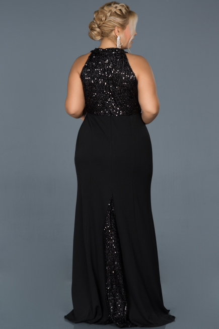 Long Black Oversized Evening Dress ABU743