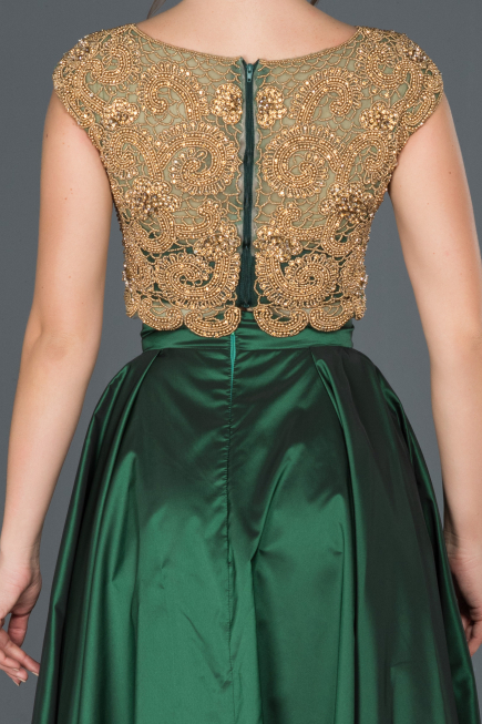 Emerald Green Two Piece Evening Dress ABU873