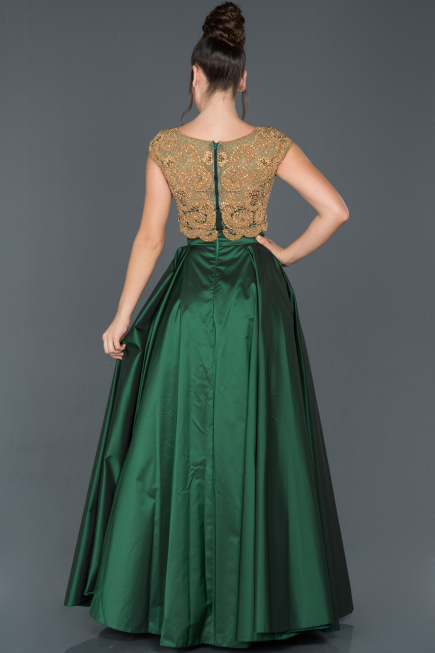 Emerald Green Two Piece Evening Dress ABU873