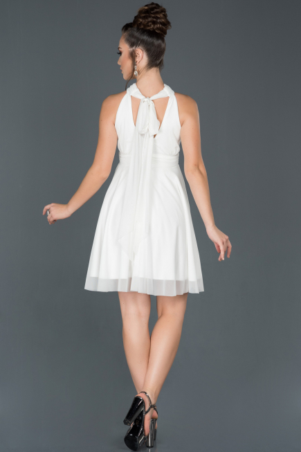Short White Evening Dress ABK224