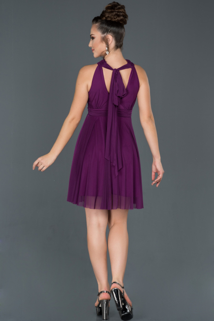Short Purple Evening Dress ABK224